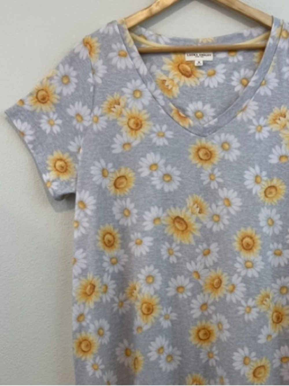 Laura Ashley | Gray Tee with Floral Print